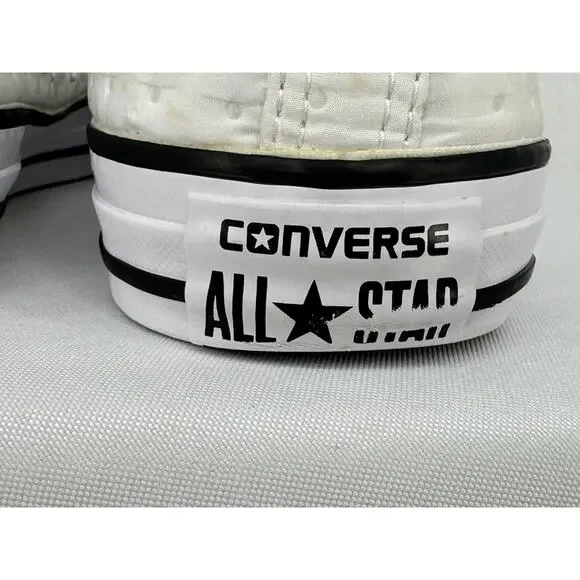 Converse Ctas Neoprene O White Black Low Top Quilted Sneakers 9 - Picture 6 of 11